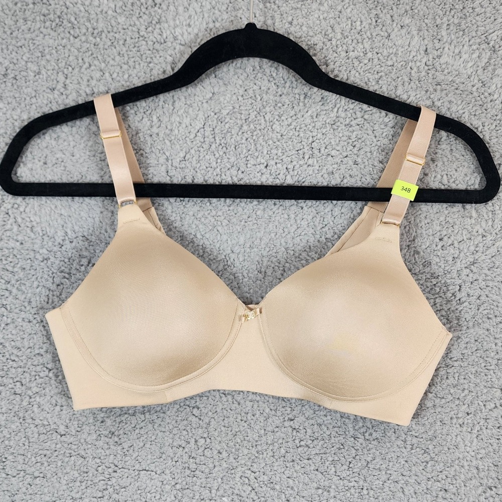 Vanity Fair Beyond Comfort Wireless Bra 34B Tan Nude Full Coverage 72345 New